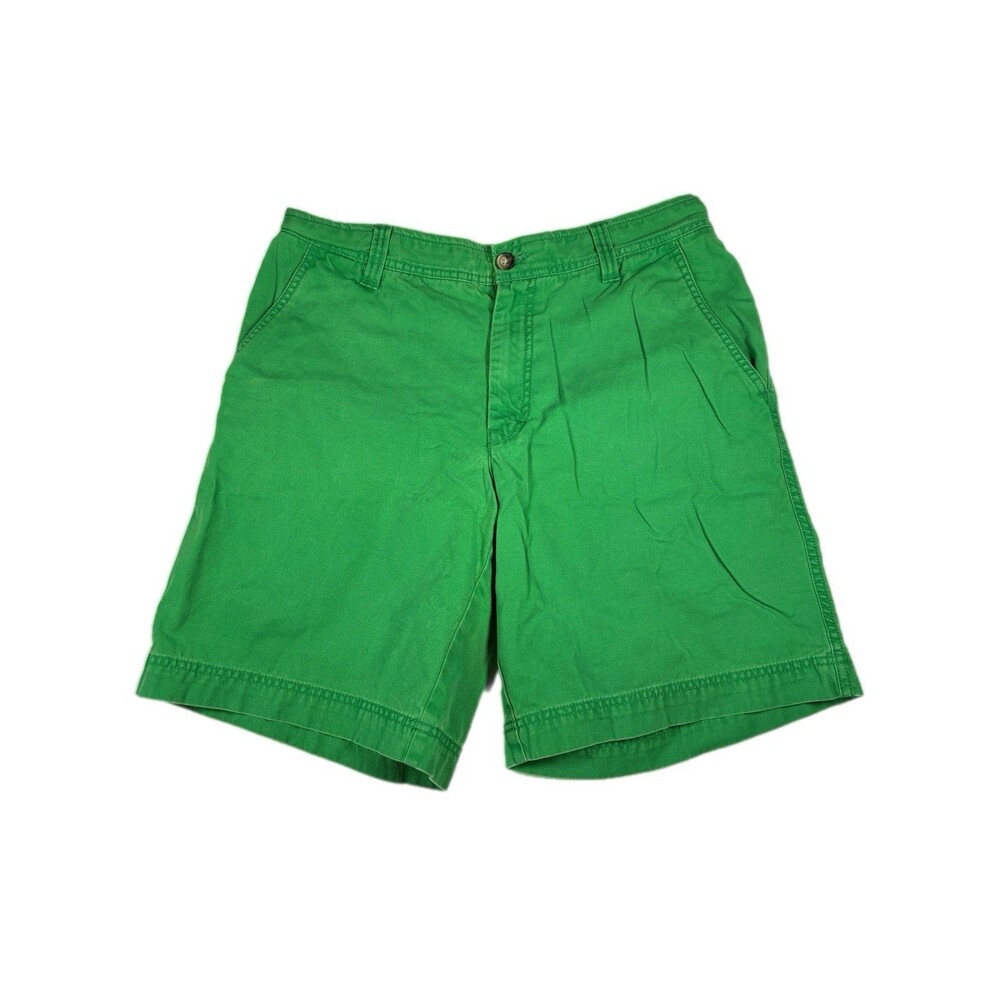IZOD Saltwater Green Cotton Flat Front Chinos Mens Shorts Size 32